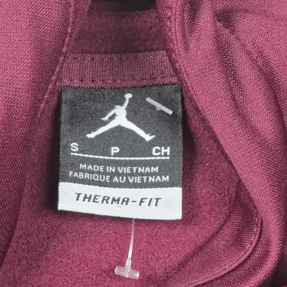 Jordan Therma-FIT Hoodie‎ Mens Small Burgundy Jumpman Sweatshirt Funnel Neck Gym